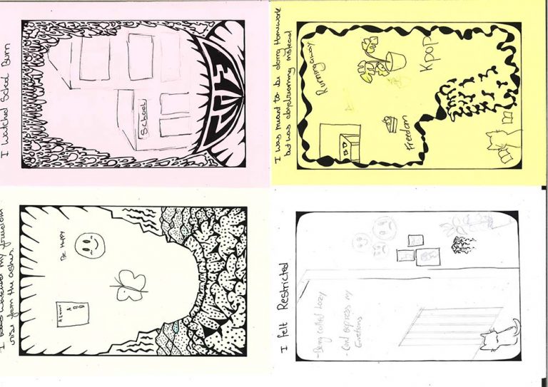 zine pages by Artsadmin Youth participants