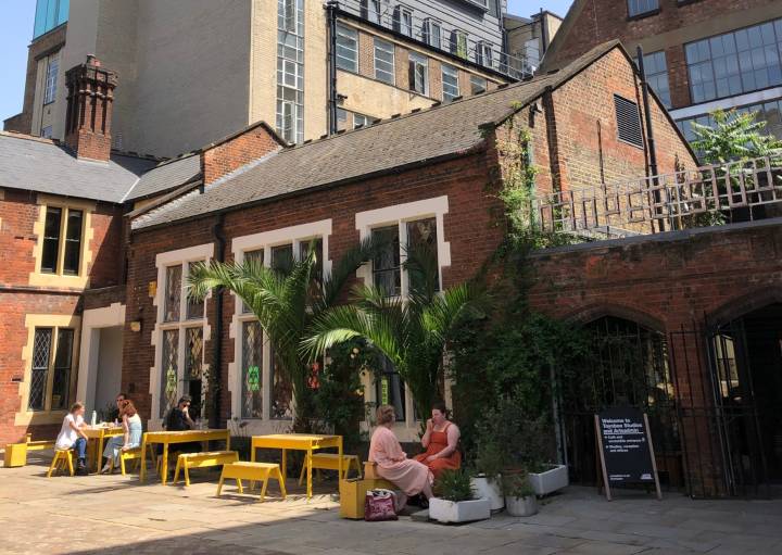 exterior of Toynbee Studios on a sunny day